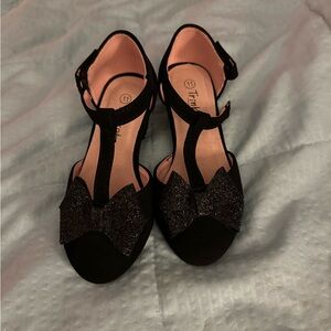 Girls brand new WOT or box Black Bow Shoes